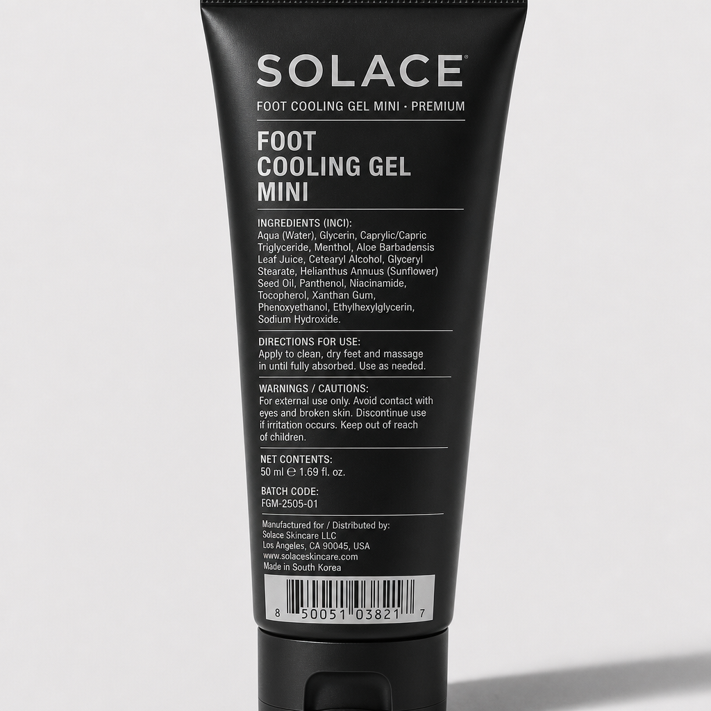 Foot Cooling Gel Mini - Label detail view