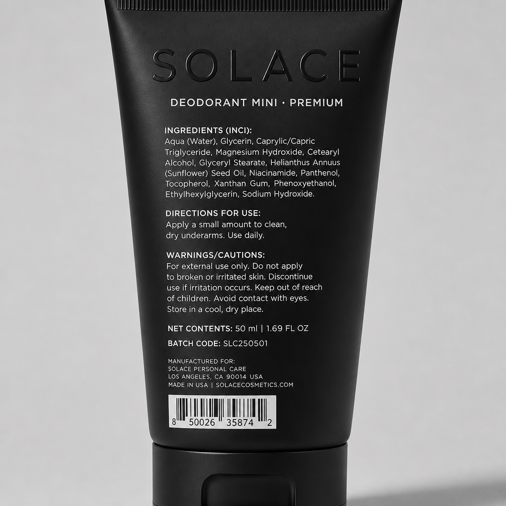 Deodorant Mini - Label detail view