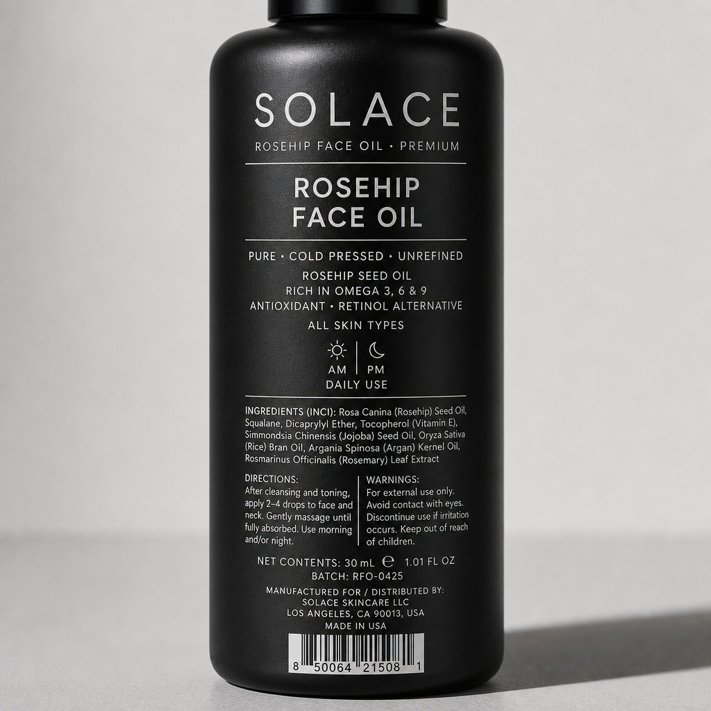 Rosehip Face Oil - Label detail view